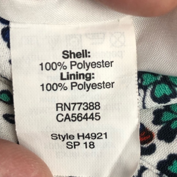 JCrew Adjustable Strap Scallope Front Floral Size 6 Lined Top - Picture 4 of 10